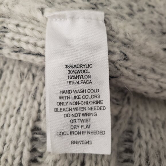 Cynthia Rowley S Cardigan Sweater Open Fuzzy Alpaca Wool Blend White Gray Marled - Picture 13 of 14